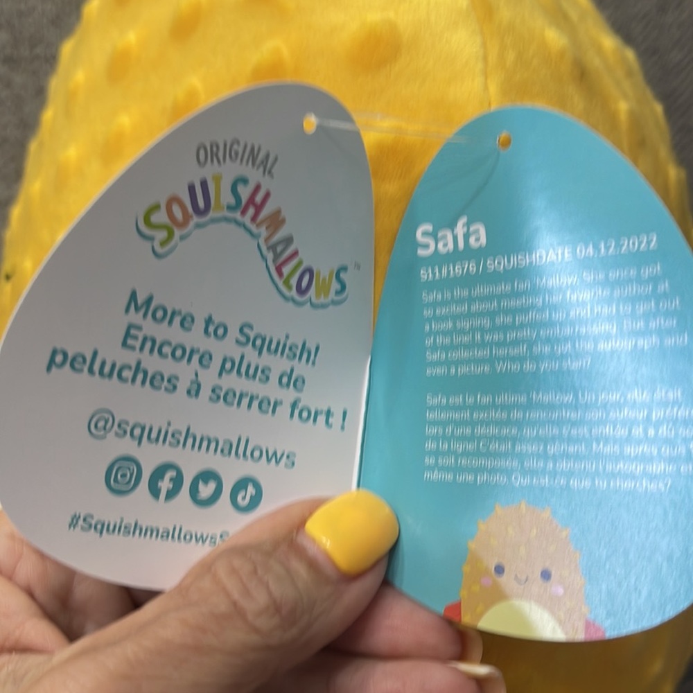 NWT 11” Safa the Yellow Puffer Fish Squishmallow - Picture 4 of 7